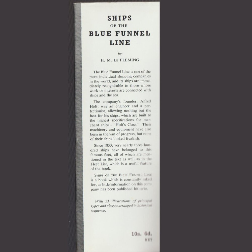 Ships of the Blue Funnel Shipping Line, by H M Le Fleming, UK Shipping Company - Picture 2 of 2